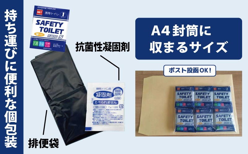 【スピード発送】SAFETY TOILET nanoS 12個セット 非常用 簡易トイレ 携帯トイレ 防災 日本製 005A770_イメージ2
