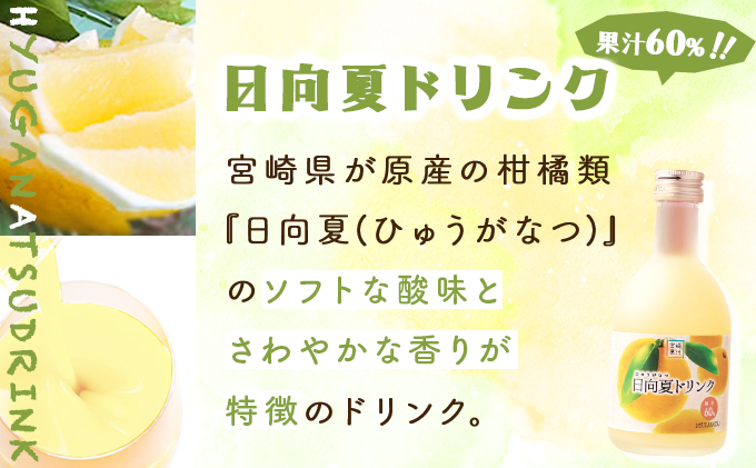 G-D3 【定期便・全4回】驚きの果実感！トロピカルフルーツドリンク・ハーフボトル(4本・各300ml、マンゴー・グァバ・パッションフルーツ・日向夏)×4回【宮崎果汁】