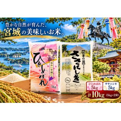 ふるさと納税 宮城県 宮城県産ひとめぼれ5kg　ササニシキ5kg　計10kg【精米】