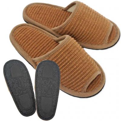 ふるさと納税 宮城県 スリッパ インドコットンSサイズ ブラウン つま先滑り止め付き |  | 03