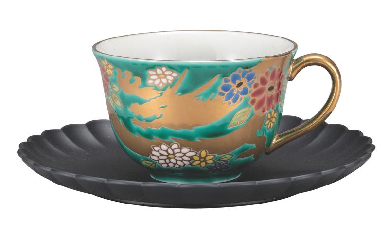 九谷焼　カップ＆ソーサー・金龍