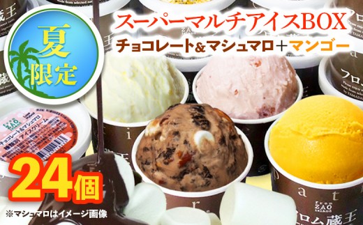 
                  【夏季出荷】フロム蔵王 チョコレート＆マシュマロとアルフォンソマンゴーセット（4種類×6個）24個入 | 夏季限定 新作 チョコマシュマロ マンゴー リッチミルク 宮城県産 仙台いちご 濃厚 計24個 1個 100ml ハイブリットアイス ムース アイスクリーム スイーツ デザート 常備 冷凍庫 乳製品 新鮮 生乳 山田乳業株式会社 お取り寄せ 宮城県 白石市 白石【01169】
                