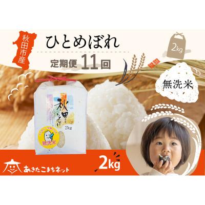 ふるさと納税 秋田市 《定期便11ヶ月》秋田市産ひとめぼれ 2kg 【無洗米】|15_akn-ee0211m
