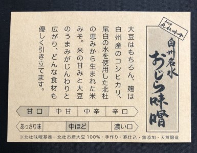 【北杜味噌】ご自宅用　みそ1.8kg(600g×３種)　白州・八ヶ岳・明野　 味噌 北杜味噌 自宅用 味噌3種 1.8kg (600g×3種)食べ比べ（白州・八ヶ岳・明野） 無添加 [h019]