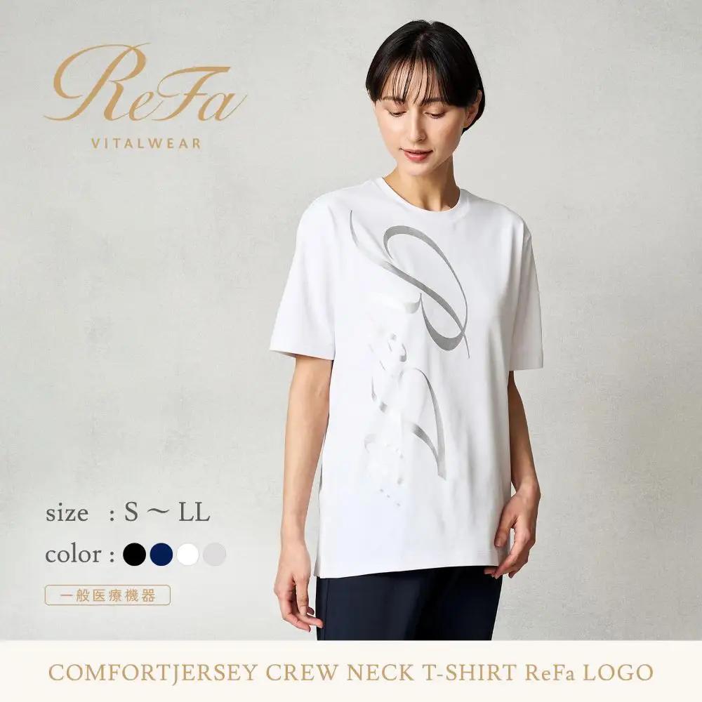 【ネイビー Sサイズ】リファ バイタルテック コンフォートジャージー クルーネックTシャツ ReFaロゴ