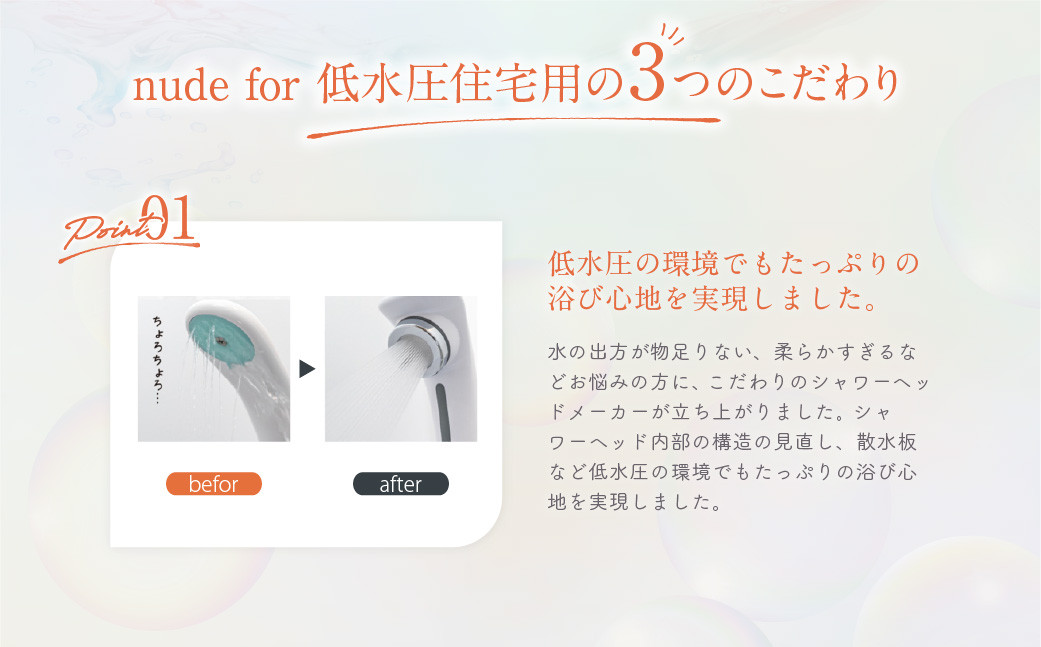 nude for 低水圧 住宅用 | フクシマ化学 マイクロ ナノバブル シャワーヘッド 節水 バス用品