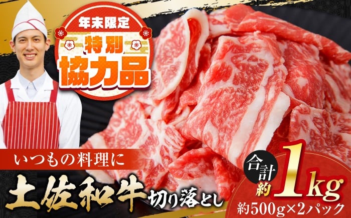
            高知県産 土佐和牛 切り落とし 炒め物 すき焼き用 約500g×2 総計約1kg 国産 牛肉 切落し すきやき 【(有)山重食肉】 [ATAP201]
          