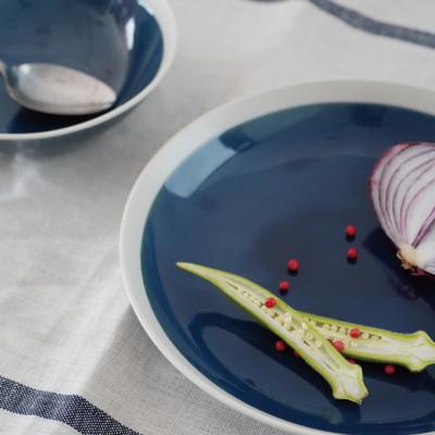 ふるさと納税 多治見市 【美濃焼】TLPリムバンドブルー  9インチ プレート×4 オートミル×4 8点セット【軽量食器】 |  | 02