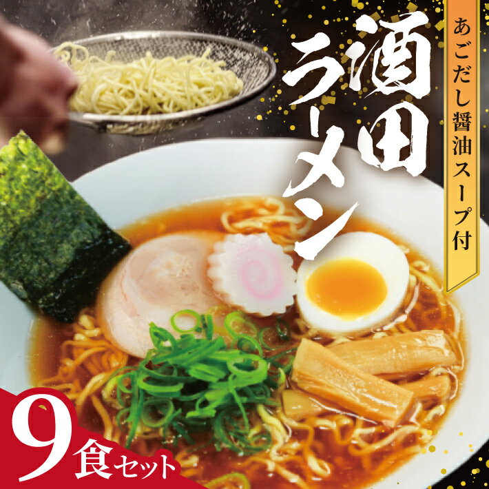 【ふるさと納税】酒田ラーメン 9食セット 3食入り×3箱 常温保存可能 東北 山形県 酒田市 庄内 梅田屋 あごだし しょうゆ 麺 生めん ご当地ラーメン