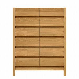 チェスト タンス 幅92 6段 奥行44 ホワイトオーク 無垢 桐たんす 箪笥 脚付き 木製 婚礼 衣類収納 大川家具 丸田木工 シーズ