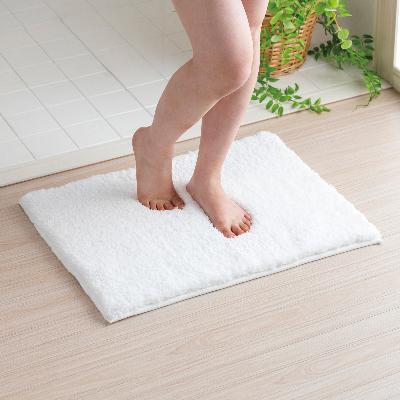 ふるさと納税 九度山町 思わず頬ずりしたくなるバスマット プレミアム45×60cm　ホワイト