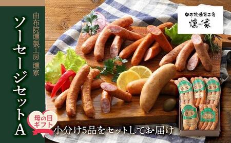 【母の日】【由布院燻製工房 燻家】ソーセージセットA 計470g＜小分け5品をセットしてお届け＞