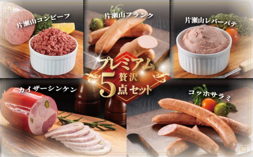 ハム  ソーセージ 5種 詰め合わせ 合計960g セット 肉 お肉 国産 豚肉 ウインナー フランクフルト サラミ コンビーフ レバーパテ 加工肉セット はむ そーせーじ ればー フランク 江の島 