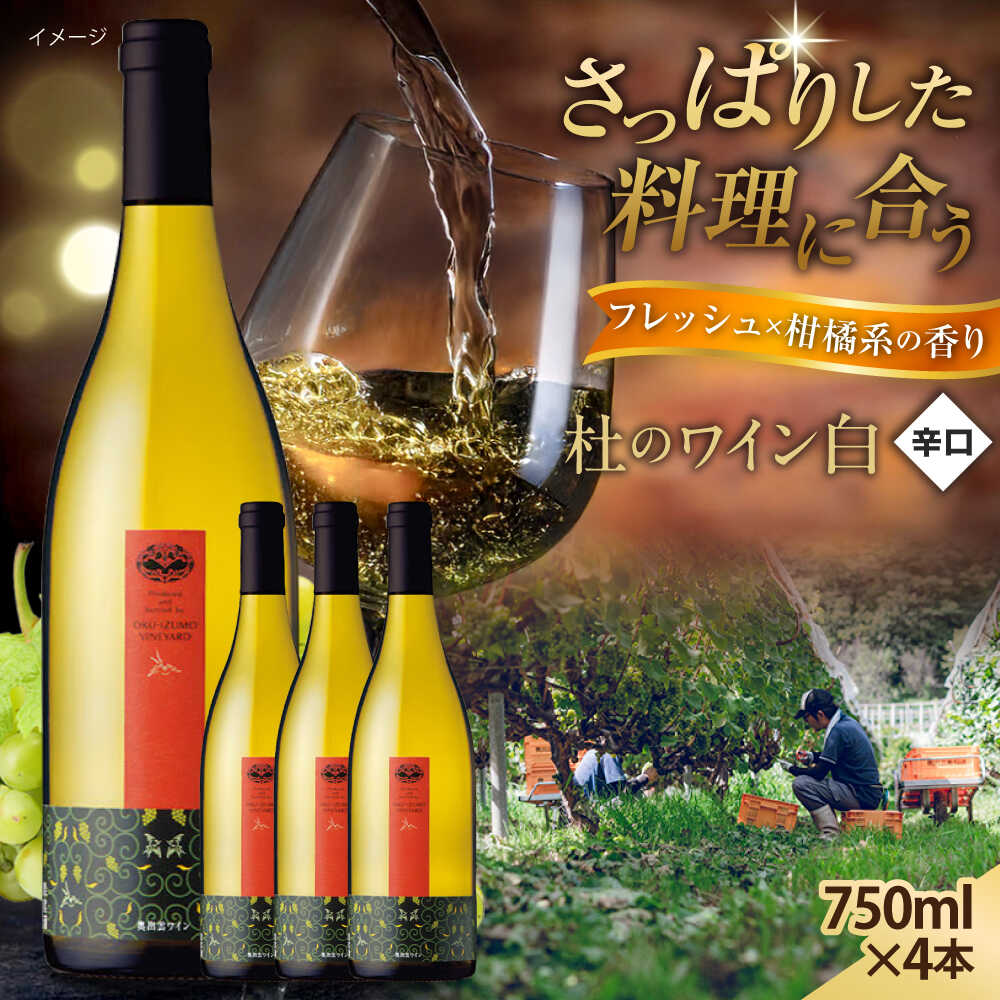 【ふるさと納税】ワイン 奥出雲葡萄園 杜のワイン白　4本セット 国産 ワイン セット ト 白ワイン 飲み比べ 詰め合わせ 日本ワイン 国産ワイン お酒 酒 アルコール 家飲み 宅飲み 晩酌 お取り寄せ 人気 おすすめ プレゼント 島根県雲南市/有限会社奥出雲葡萄園[AICS061]