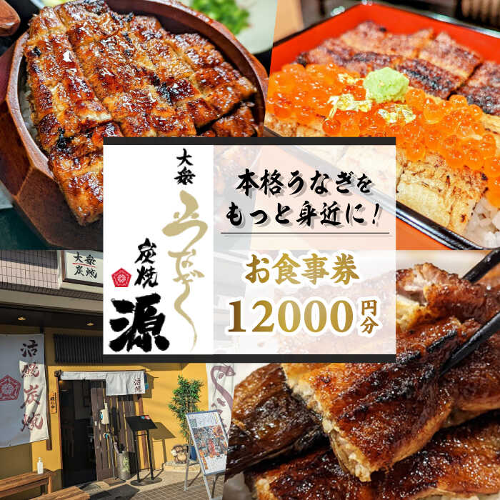 【ふるさと納税】大衆うなぎ 炭焼 源 お食事券 12,000円分 多治見市 鰻 蒲焼き チケット[TGH034]