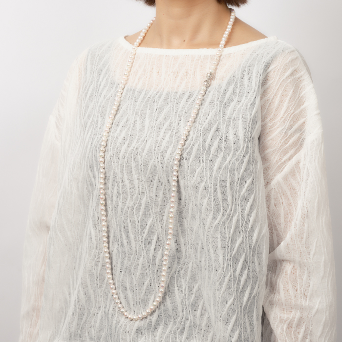 7.5-8アコヤ真珠120cmセミバロックロングネックレス ジュエリー アクセサリー ネックレス 真珠 パール 美穂野 佐賀市 ：C440-007_イメージ4
