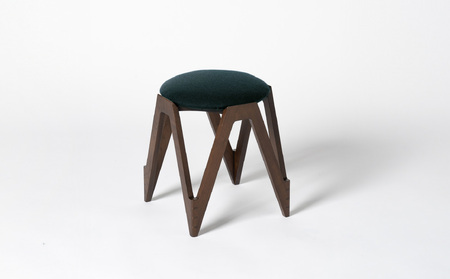 CO･DA･MA Low Stool＜ウォールナット＞（NC-044 グリーン）