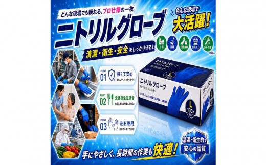 ニトリルグローブL　100枚入り　2箱
