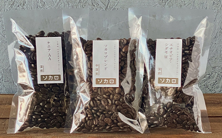 【深煎セット】 コーヒー豆 100g×3種セット 【お菓子と自家焙煎コーヒー ソカロ】 F21U-637
