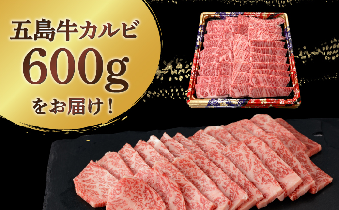 【幻の和牛！とろける肉汁がたまらない…！】 五島牛 特選 カルビ 600g 3人前 【カミティバリュー】 [RBP014]