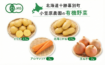 先行予約 有機野菜 4種セット 9kg じゃがいも にんじん 玉ねぎ