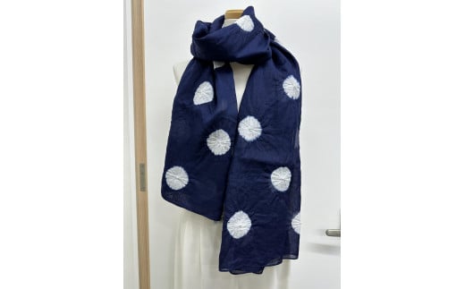 【藍染が風にゆれる日本遺産のまち有松寄附金専用】大判ストール（小帽子絞）