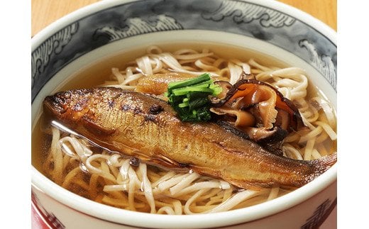 629.鮎甘露煮の蕎麦セット（温そば・冷やしとろろそば各2人前）(A629-1)