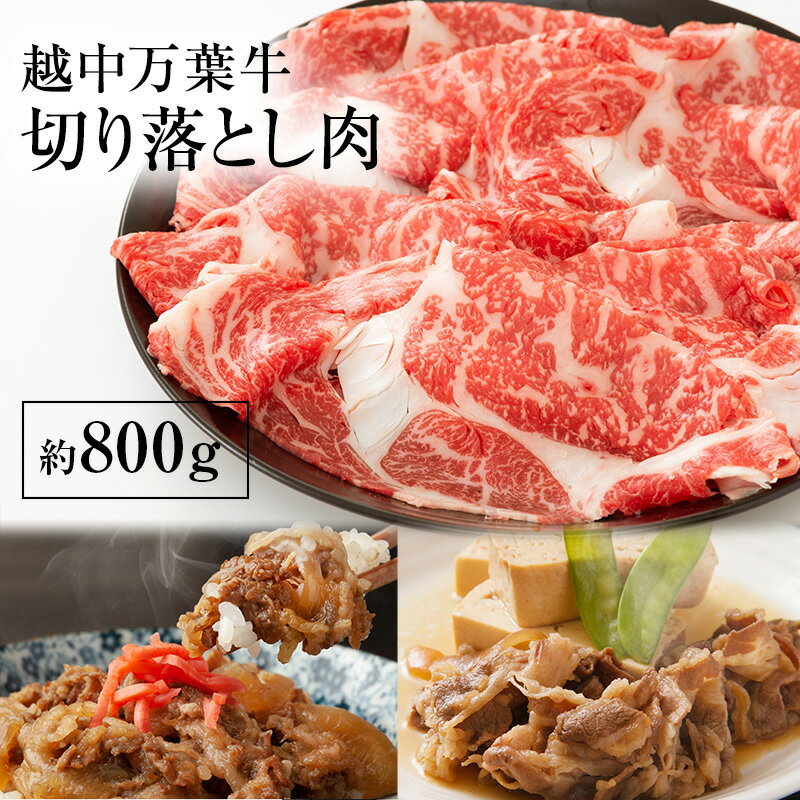 【ふるさと納税】越中万葉牛切り落とし800gおすすめ 牛肉 すき焼き ボリューム 冷凍 /天狗乃肉林本店/富山県高岡市　高岡市