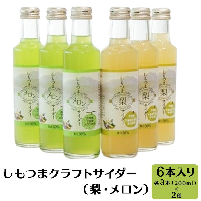 【ふるさと納税】ご当地サイダー しもつまクラフトサイダー（梨・メロン）【6本入り】