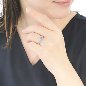 指輪 PT900 プラチナ リング オーバル タンザナイト ダイヤモンド 0.85ct パヴェ ダイヤ ジュエリー【f158-pt-ta】 ALPAZ181