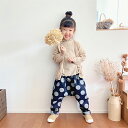 【ふるさと納税】「大きなドット」児島デニムのサルエルパンツ（約90センチ）　【ファッション・子供服・キッズ】　お届け：準備でき次第、順次発送いたします。※お申込・生産状況によってはお時間をいただく場合がございます。