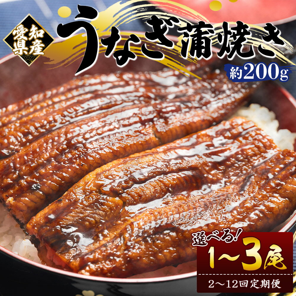 【ふるさと納税】【選べる定期便】愛知県産 養殖うなぎ蒲焼き約200g（数量：1～3尾）（定期便：2～12回）- 国産 鰻 ウナギ 養殖 かばやき タレ付き たれ おつまみ スタミナ 土用の丑の日 うな丼 うな重 丼ぶり 一品 おかず 高知県 香南市【冷凍】
