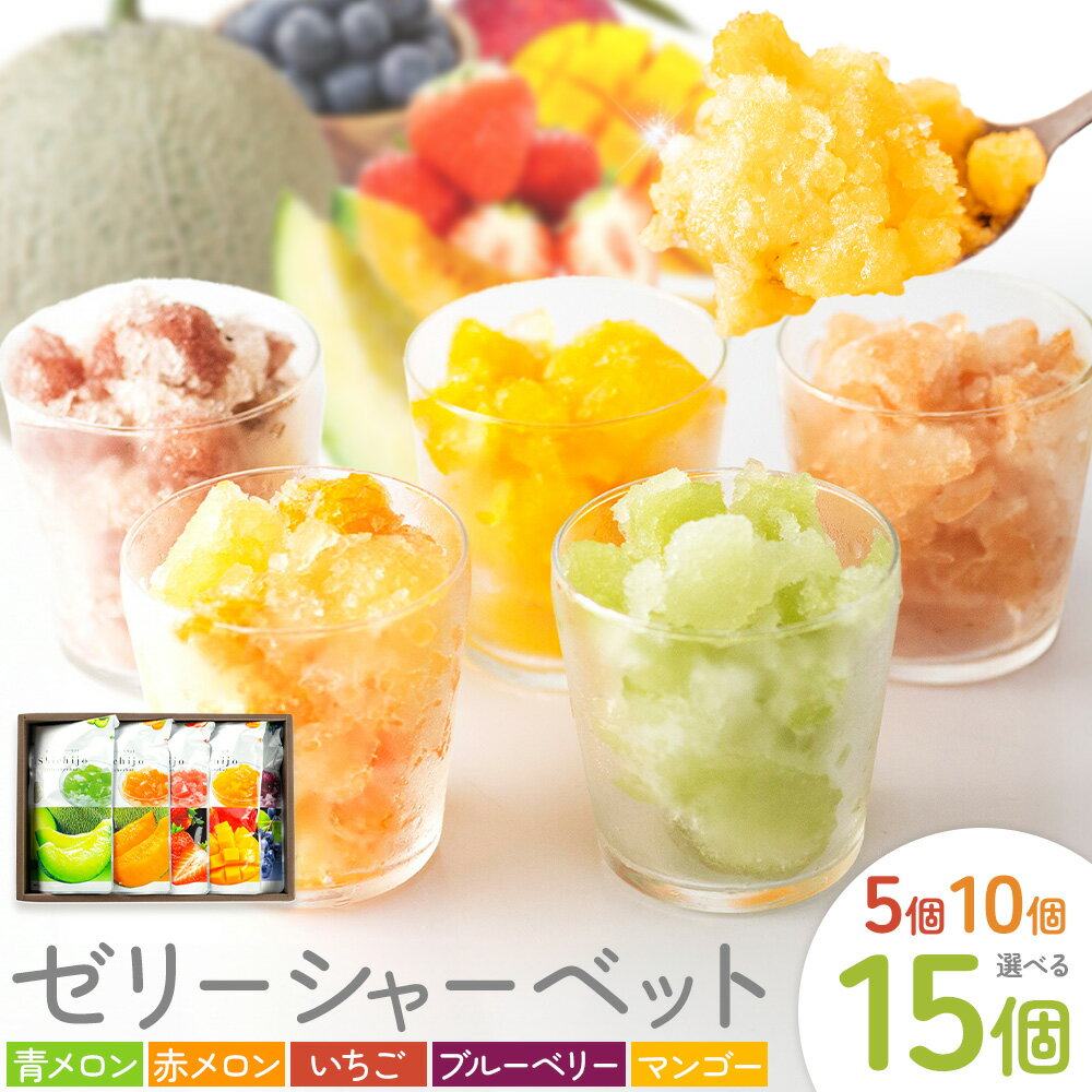 【ふるさと納税】ゼリーシャーベット 5種類 選べる内容量 5個 10個 15個 道の駅七城メロンドーム《30日以内に出荷予定(土日祝除く)》熊本県 菊池市 メロン いちご マンゴー ブルーベリー シャーベット 洋菓子 お菓子 おやつ ゼリーシャーベット