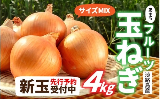 【先行予約】新玉フルーツ玉ねぎ4kg【サイズ色々】※2026年3月中旬頃より順次発送予定 / 新玉ねぎ タマネギ 淡路島の玉ねぎ 玉葱 カレー シチュー バーベキュー 料理 保存 スープ サラダ 人気 料理 送料無料 不揃い