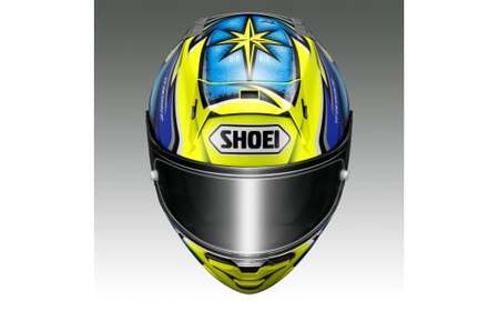SHOEIヘルメット【X-Fifteen DAIJIRO (YELLOW／BLUE)】M フィッティングチケット付き｜エックスフィフティーン フルフェイス バイク ツーリング レーサー 加藤 大治郎 