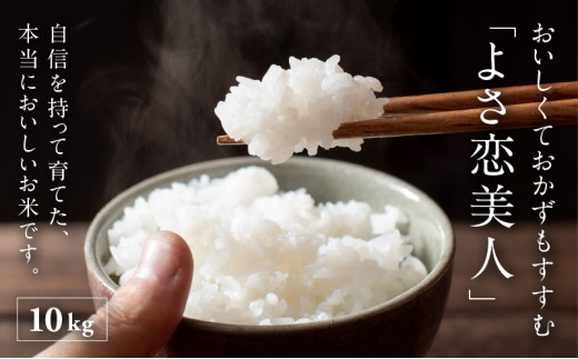 よさこい美人 10kg ふるさと おこめ お米 ブランド米 白米 ごはん ご飯 ふるさと納税 先行予約 低温 貯蔵 有機質 肥料 産地直送 農家直送 R8 2026年産 高知県 宿毛市