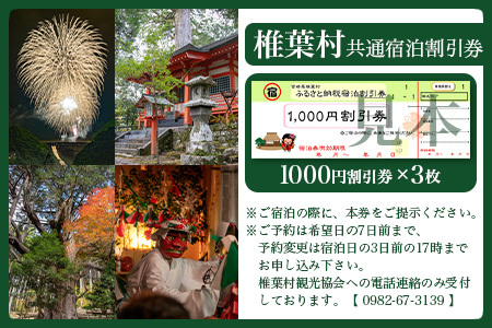 椎葉村共通宿泊割引券　3,000円分