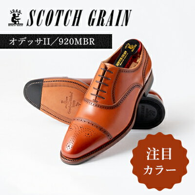 【ふるさと納税】スコッチグレイン紳士靴「オデッサII」NO.920 MBR　メンズ 靴 シューズ ビジネス ビジネスシューズ ファッション小物 合わせやすい 上質 一級の革靴