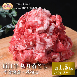 近江牛 切り落とし 1.5kg（750g小分けパック×2パック）すき焼き・煮物 【近江牛】