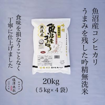 ふるさと納税 南魚沼市 【吟精無洗米】南魚沼産コシヒカリ 精米 20kg(5kg×4)