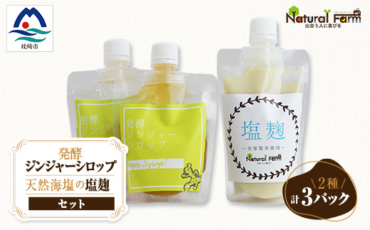 
                  発酵ジンジャーシロップ&塩麹A7-11_ 発酵食品 生姜シロップ 生姜湯 ジンジャーエールにも活用 塩こうじ 発酵調味料 【1482017】
                
