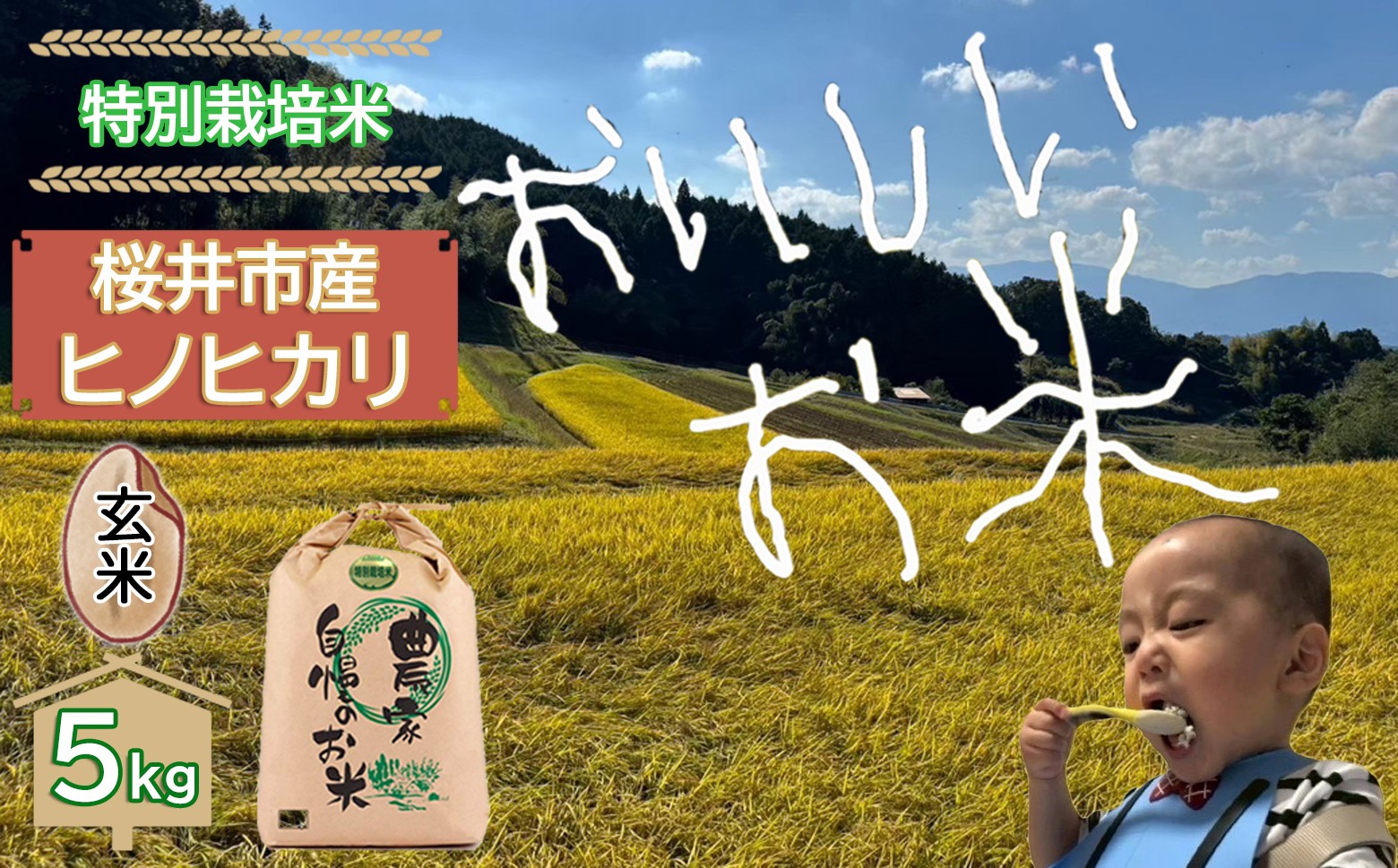 
                  BA-21.【特別栽培米】桜井市高家産 ヒノヒカリ 5kg（玄米）
                