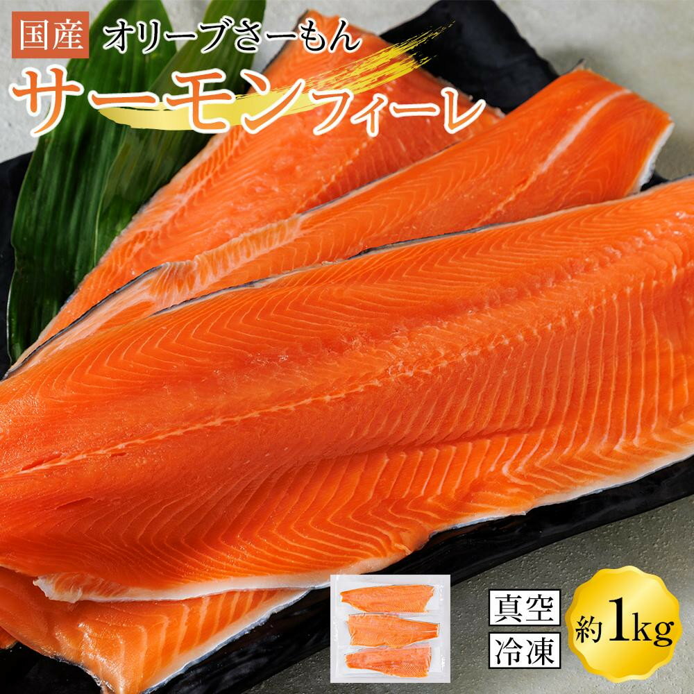 【ふるさと納税】サーモン 冷凍 フィーレ 1kg 生食用 産地直送 小分け【切り身 生食 お刺し身 刺身 カルパッチョ レアステーキ 国産 香川県 讃岐 さぬき】