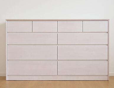 155幅 ローチェスト ホワイト 白 シンプル チェスト タンス たんす アルダー材 天然木 国産 大川家具 完成品 大容量