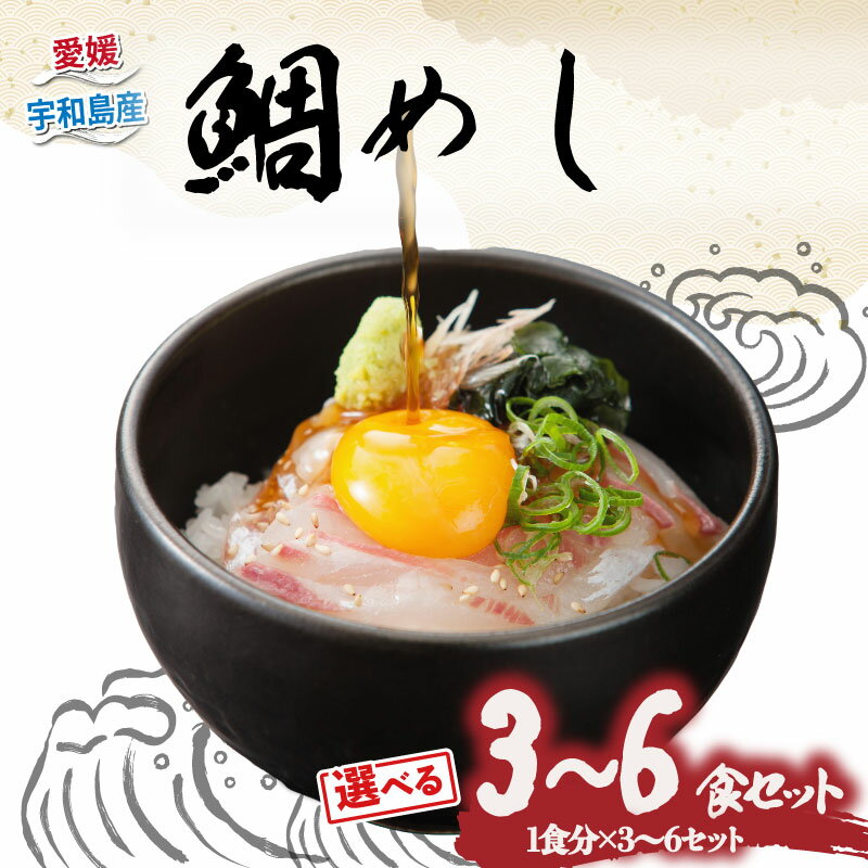 【ふるさと納税】 鯛めし 3食 ～ 6食 セット 有限会社 アクアプラス 生鯛めし 真鯛 鯛 マダイ タイ tai 刺身 お刺身 刺し身 丼 丼ぶり 海鮮丼 郷土料理 鯛飯 海鮮 人気 海の幸 魚介 人気加工品 冷蔵 小分け パック お手軽 産地直送 国産 愛媛 宇和島