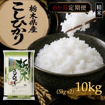【毎月定期便】【食味鑑定士厳選】栃木県産 コシヒカリ 10k(5kg×2)(矢板市)全6回【4093811】