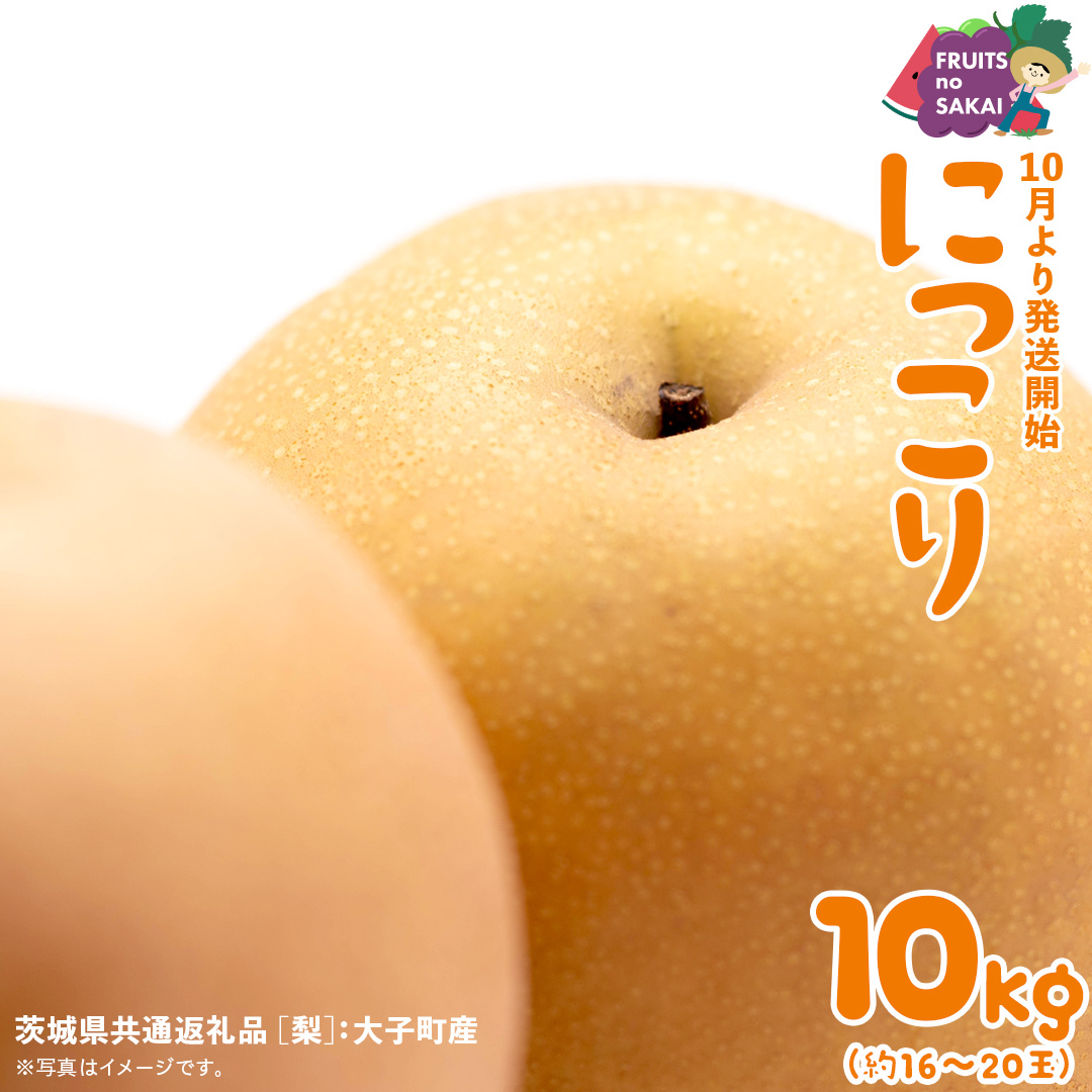 にっこり 梨 約10kg【2026年10月より発送開始】（茨城県共通返礼品 [梨]：大子町産） なし 旬 お取り寄せ フルーツ 甘い ジューシー 和梨 時期 [FC10-NT]