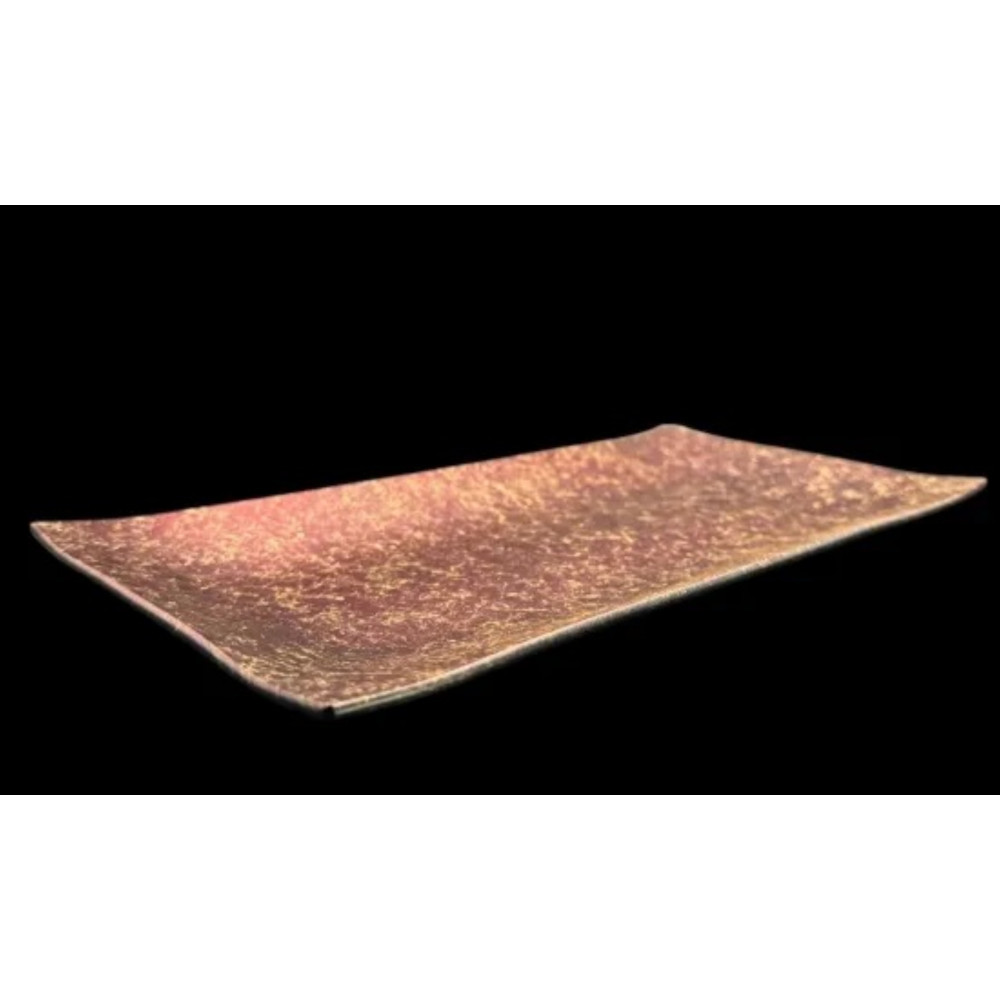 波レクタングルプレート  乱糸（マット仕上げ）赤溜［NF102］