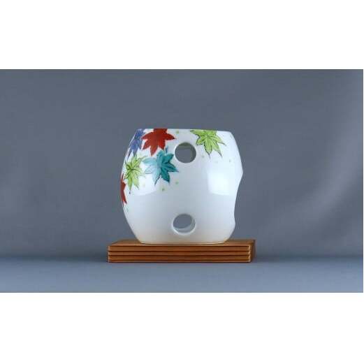 有田焼 茶香炉〈紅葉尽し文〉【赤絵白磁硯処 雪月花】手描き 伝統工芸 香炉 赤絵 インテリア  80000円 8万円 A80-53_イメージ3
