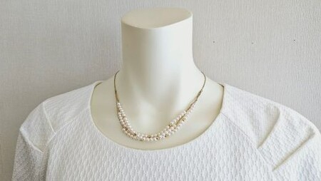 ベビーパールをデザイン、オリジナル3連ネックレス　/　あこや ネックレス 真珠 伊勢志摩 ベビーパール 志摩 アクセサリー ギフト パール 母の日 ホワイトデー クリスマス 入学式 卒業式 結婚式 冠